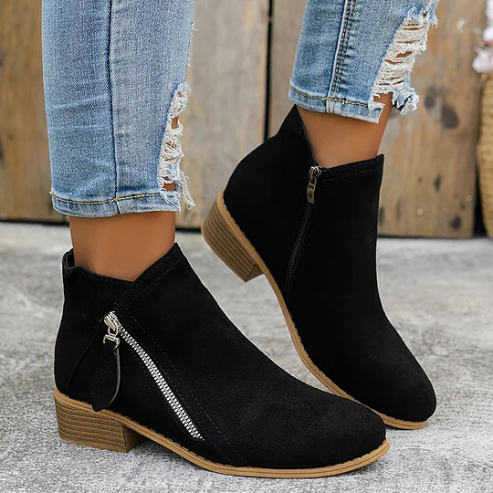 Farah - Orthopädische Lederstiefeletten Mit Reißverschluss
