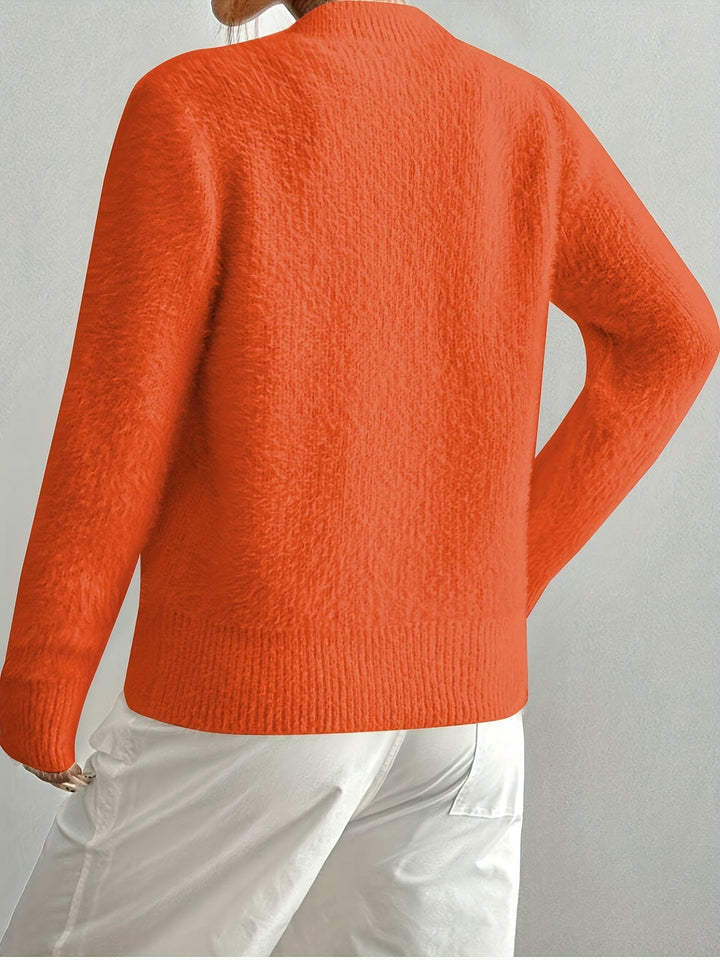 Smelissa – Langärmelige Strickjacke Mit Herzknöpfen