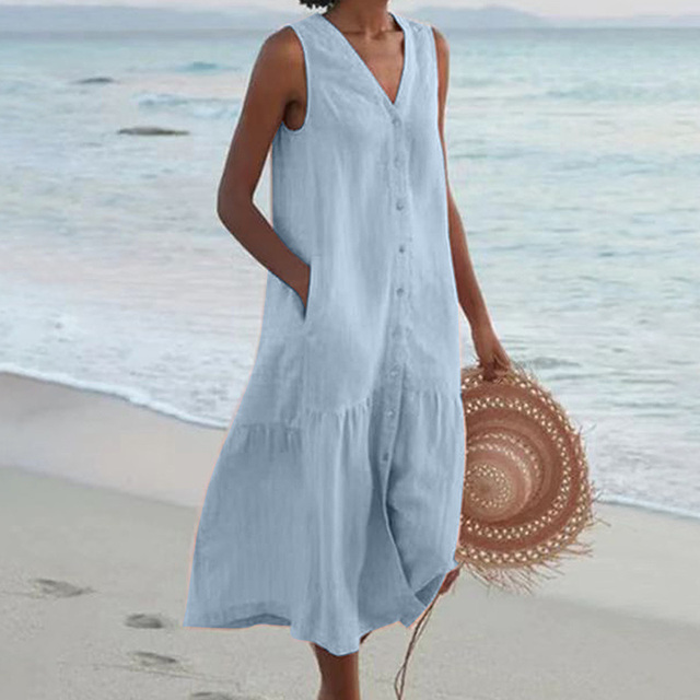 Maira - Sommer V Ausschnitt Kleid