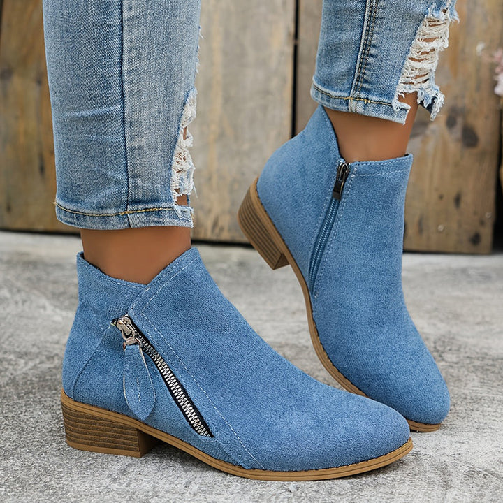 Farah - Orthopädische Lederstiefeletten Mit Reißverschluss