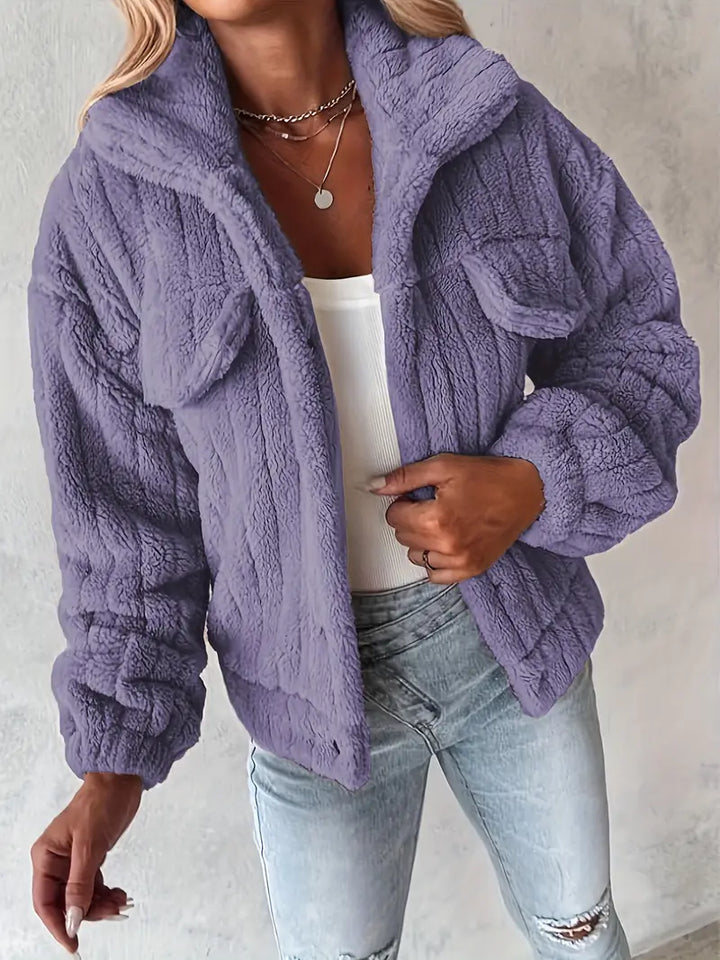 Narin – Lässig Teddy Jacke Mit Faux Tasche