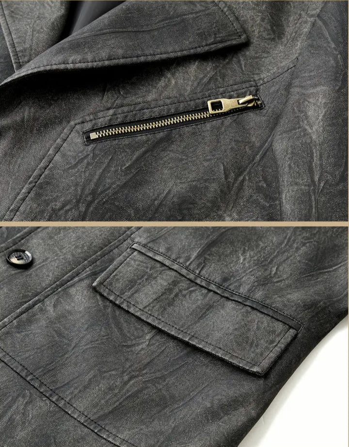 Julien – Leder Jacke Mit Lokomotiv Kragen