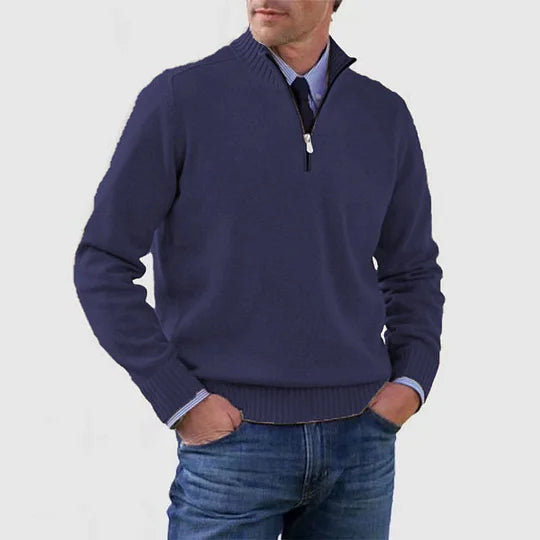 Ben – Modischer Warmer Pullover Mit Halbem Reißverschluss