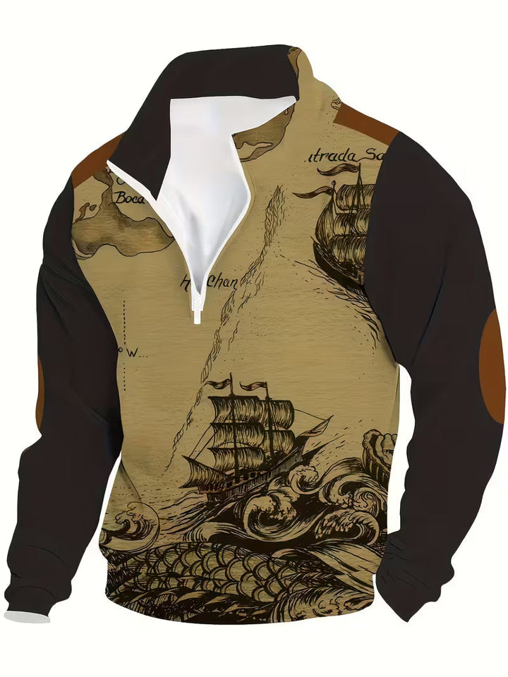 Didier – Vintage Piratenschiff 3D-Drucken Sweatshirt