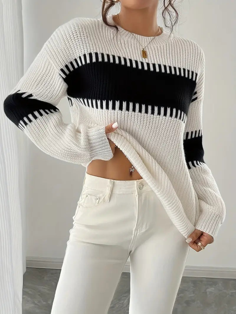 Gyneth - Langärmeliger Pullover Mit Rundhalsausschnitt