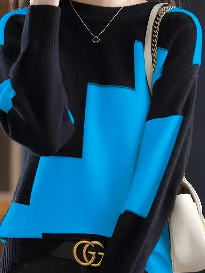 Gala – Eleganter Langarm Pullover Mit Geometrischem Muster
