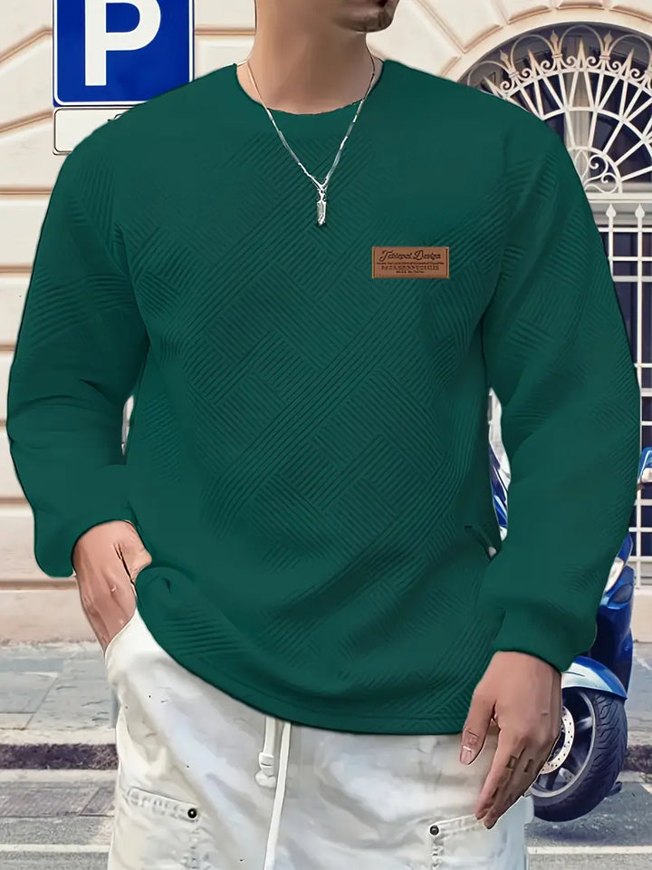 Malinga – Lässiges Sweatshirt Mit Geometrischem Muster Und Langen Ärmeln