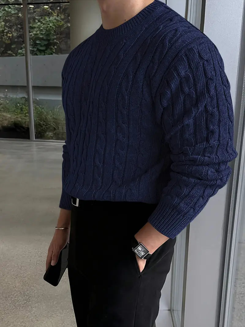 Mergim – Lässiger Strickpullover Mit Langen Ärmeln