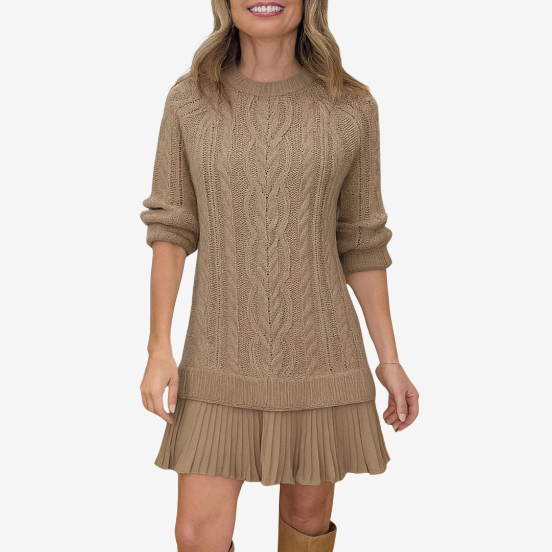 Zorina – Strickkleid Mit Plisseerock