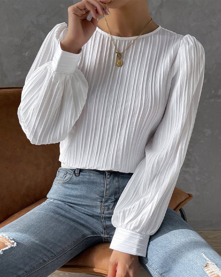 Jiana – Elegantes Oberteil Mit Laternenärmeln