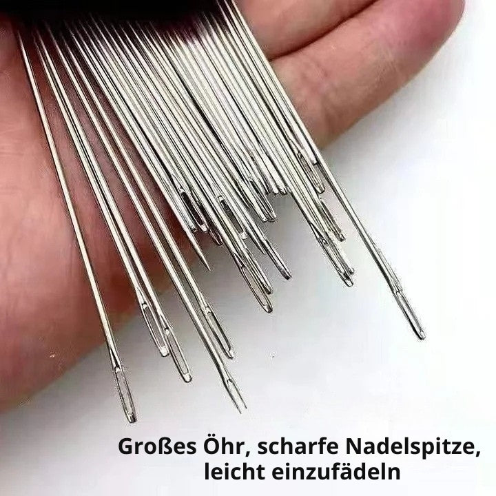 StitchPro - Set Mit Stahlnähnadeln Mit Großem Öhr