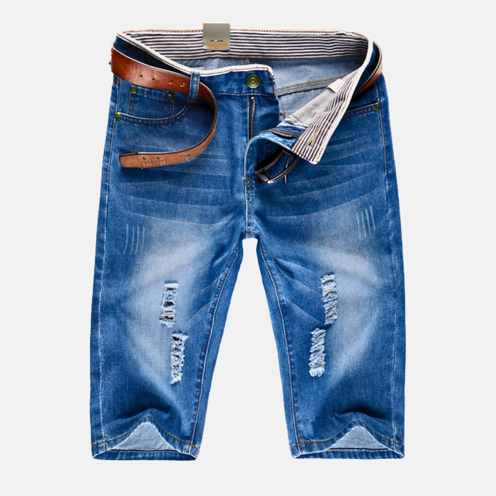 Eleena - Grat Notleidend Jeansstoff Shorts
