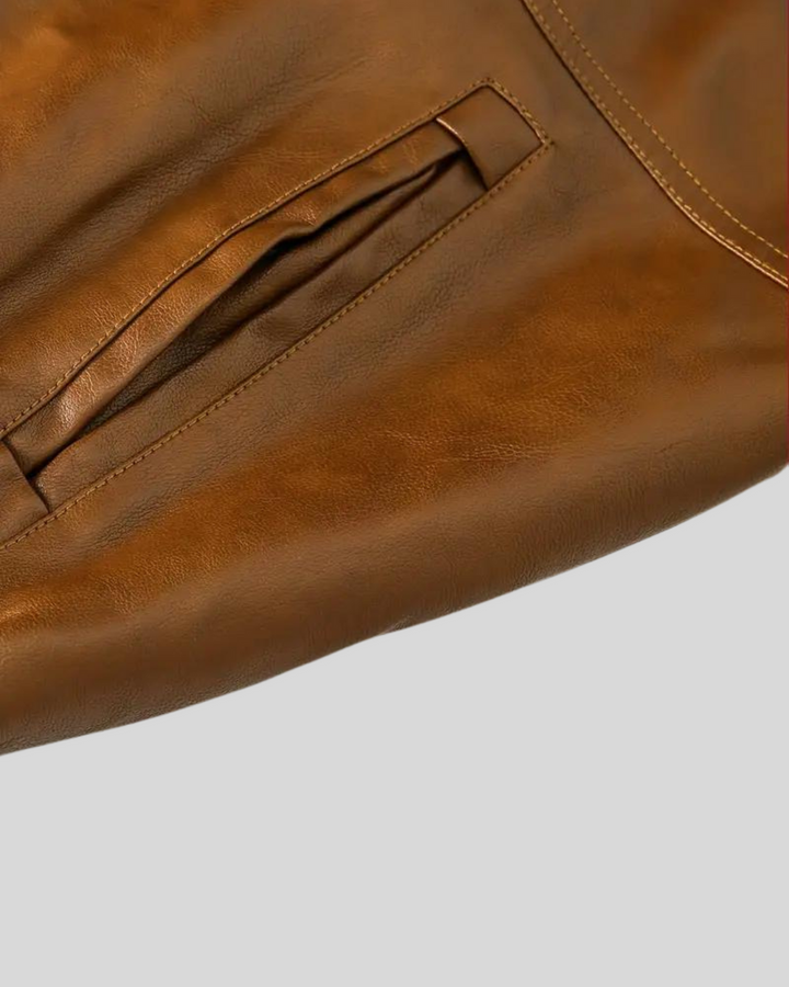 Davor – Leder Jacke Mit Kapuze Und Doppeltem Reißverschluss