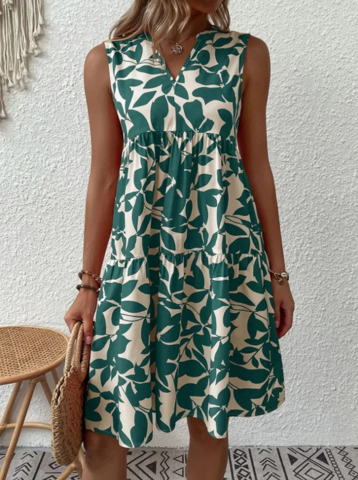 Greysen – Modisches Armelloses Blumen Kleid