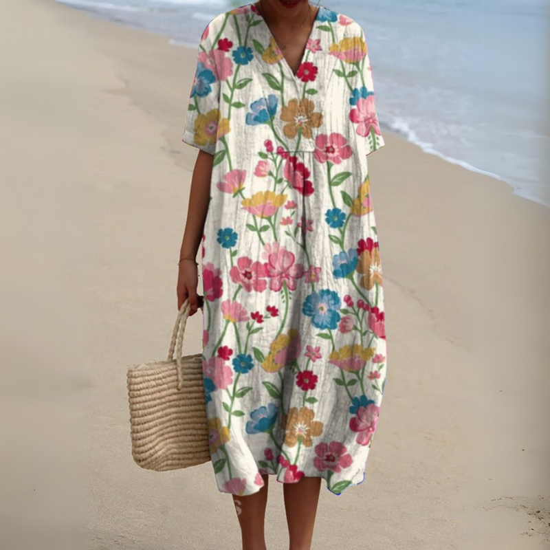 Lora - Bunt Geblümtes Sommerkleid