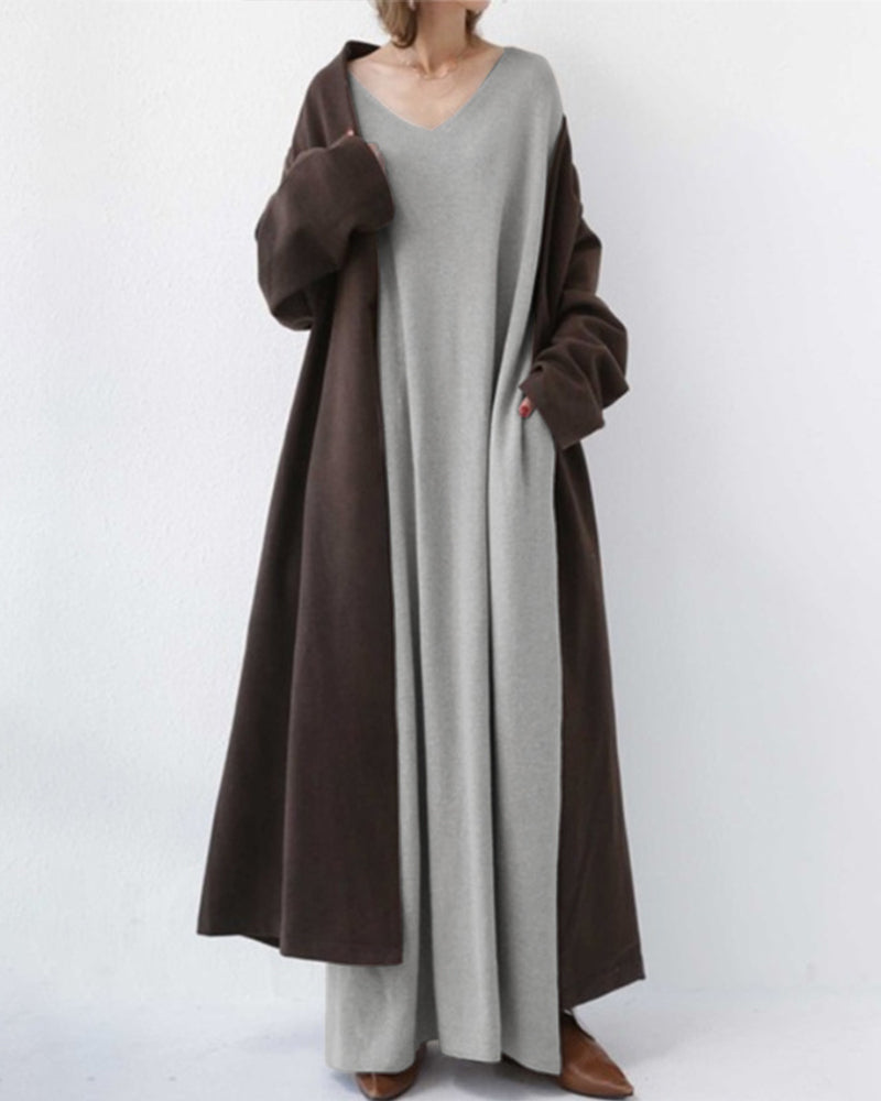 Bonita – Modisches Langarm Kleid Mit V-Ausschnitt