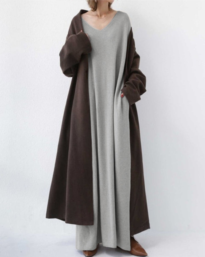 Bonita – Modisches Langarm Kleid Mit V-Ausschnitt
