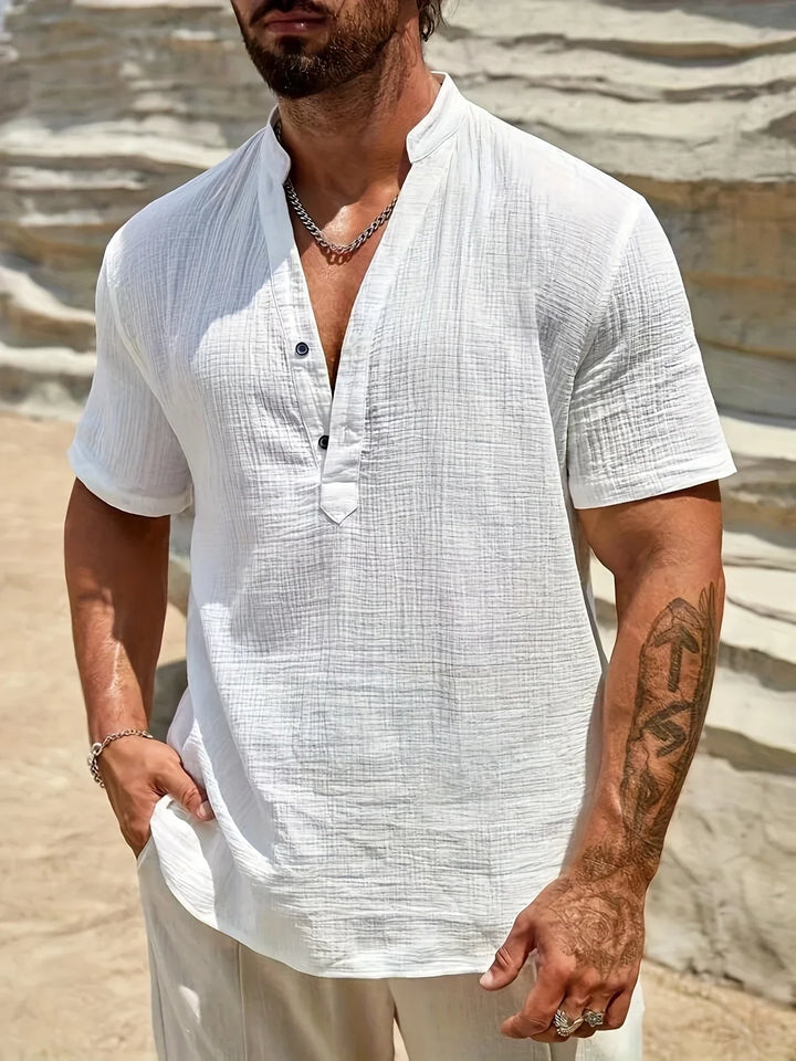 Sancho – Elegantes Sommer Hemd Mit Stehkragen