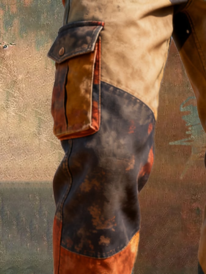 Santner – Retro Arbeits Hose Mit Farblich Abgesetzten Taschen