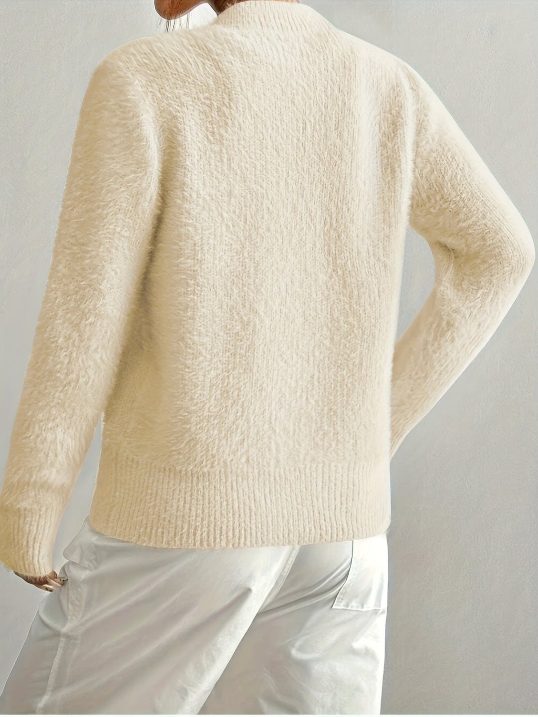 Smelissa – Langärmelige Strickjacke Mit Herzknöpfen
