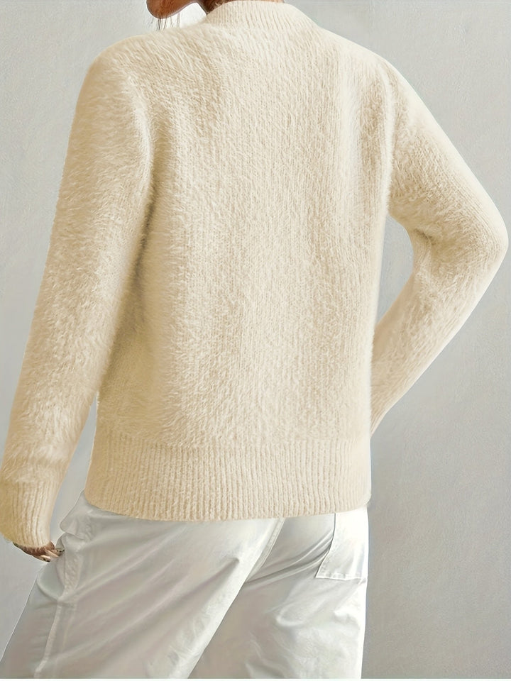 Smelissa – Langärmelige Strickjacke Mit Herzknöpfen