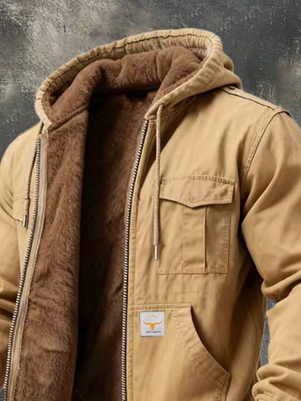 Riccardo – Retro Outdoor Kapuzenpullover Jacke mit Tasche