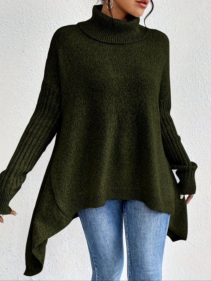 Tahlia – Lässiger Langarm-Pullover Mit Hohem Kragen