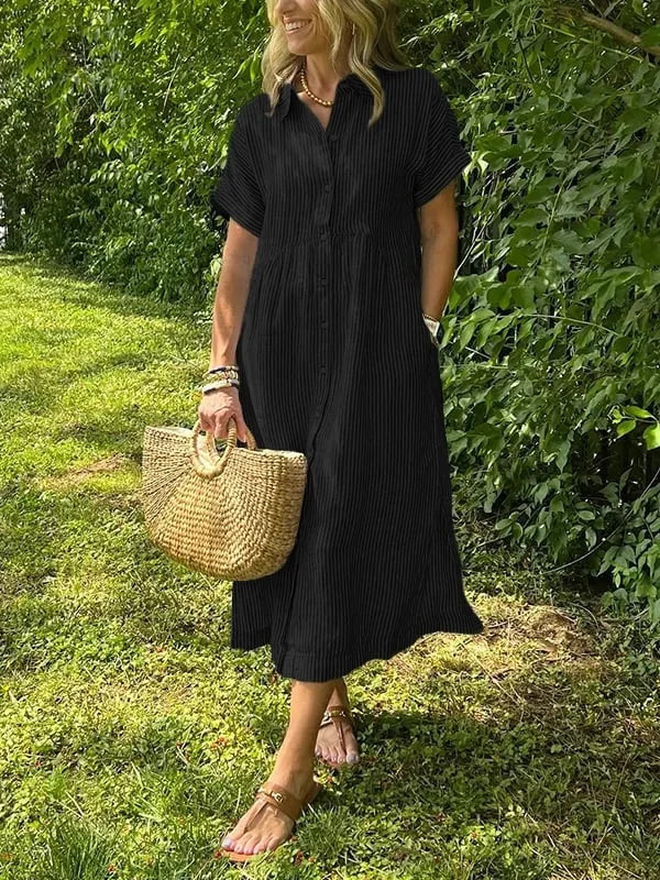 Samara - Stilvolles Gestreiftes Hemdkleid
