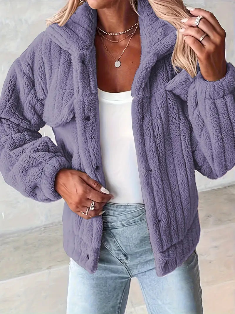 Narin – Lässig Teddy Jacke Mit Faux Tasche
