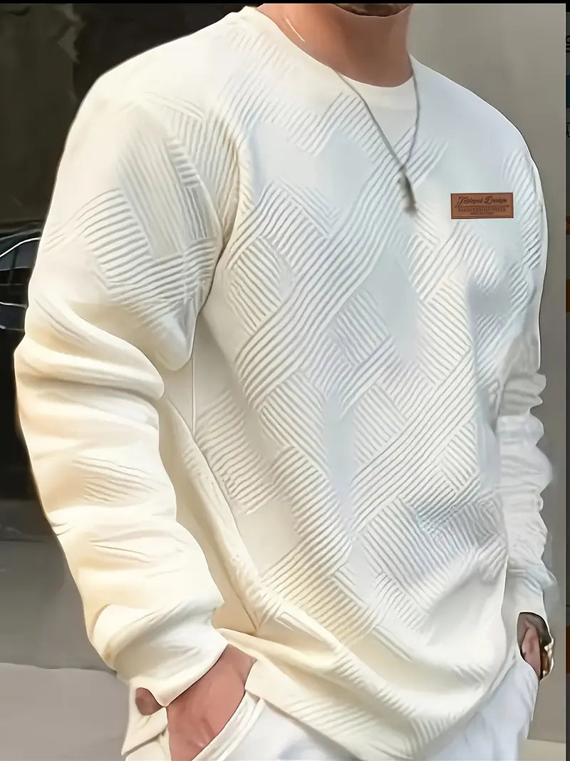 Malinga – Lässiges Sweatshirt Mit Geometrischem Muster Und Langen Ärmeln