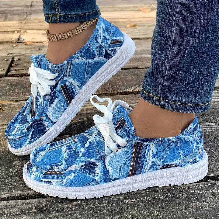 Ulanda - Rutschfeste Turnschuh Mit Denim Drucken