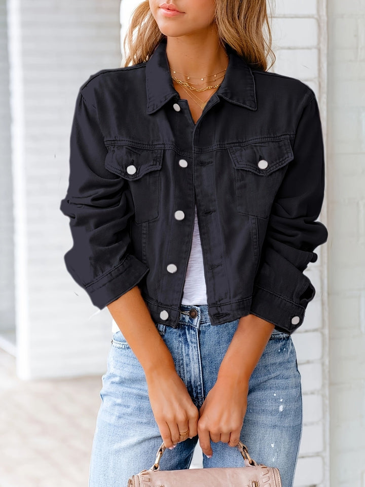 Rosalyn – Kurzärmelige Jeansjacke Im Boho Stil
