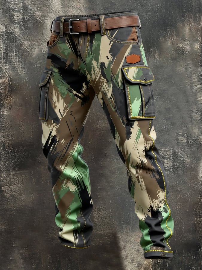 Sonny – Vintage Tarnung Hose Mit Mehreren Taschen