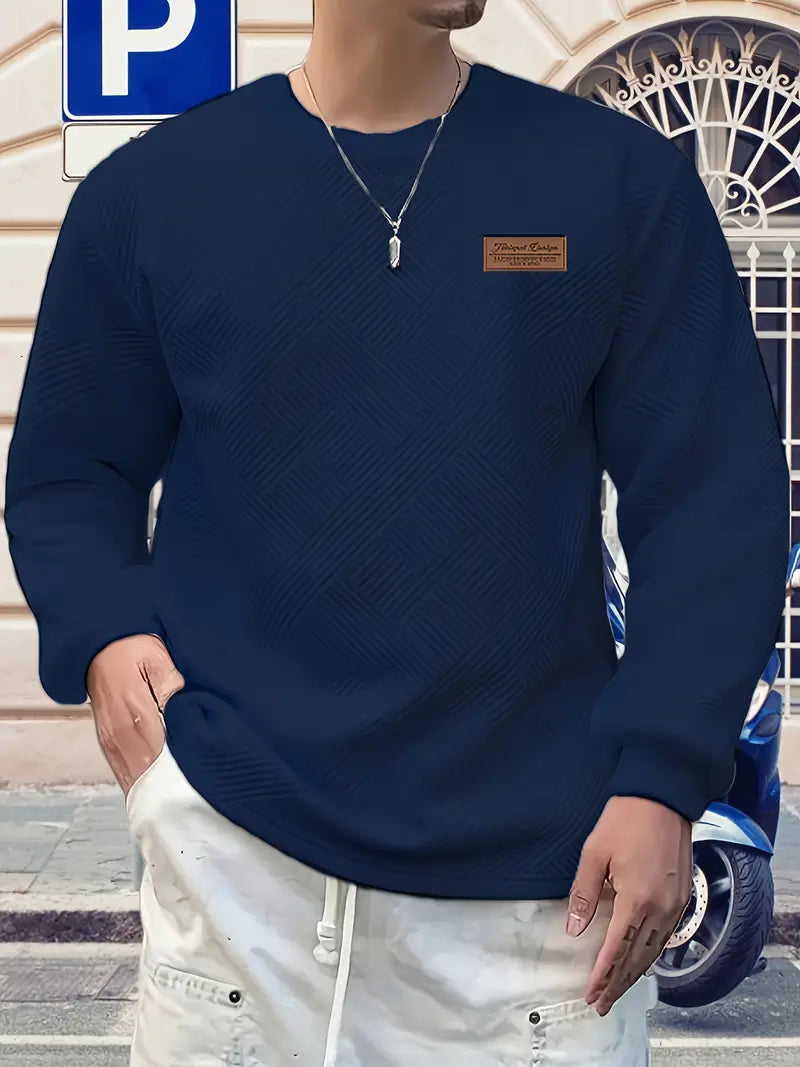 Malinga – Lässiges Sweatshirt Mit Geometrischem Muster Und Langen Ärmeln