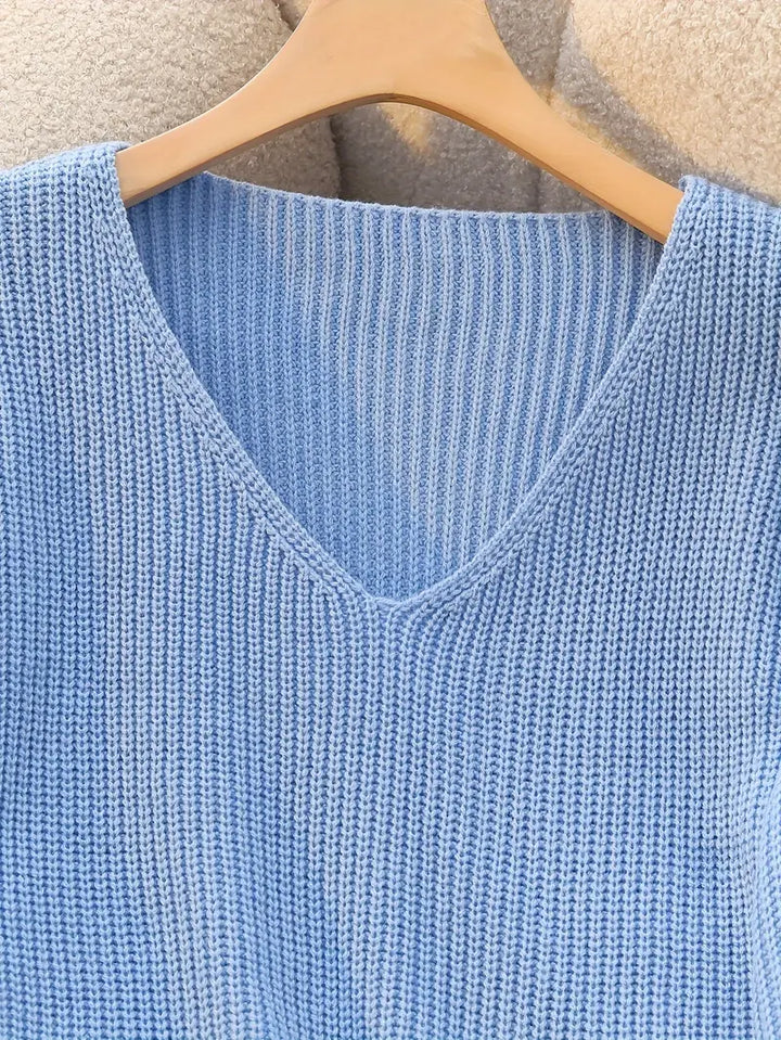 Carlotta – Eleganter Langärmelig Gerippt Pullover