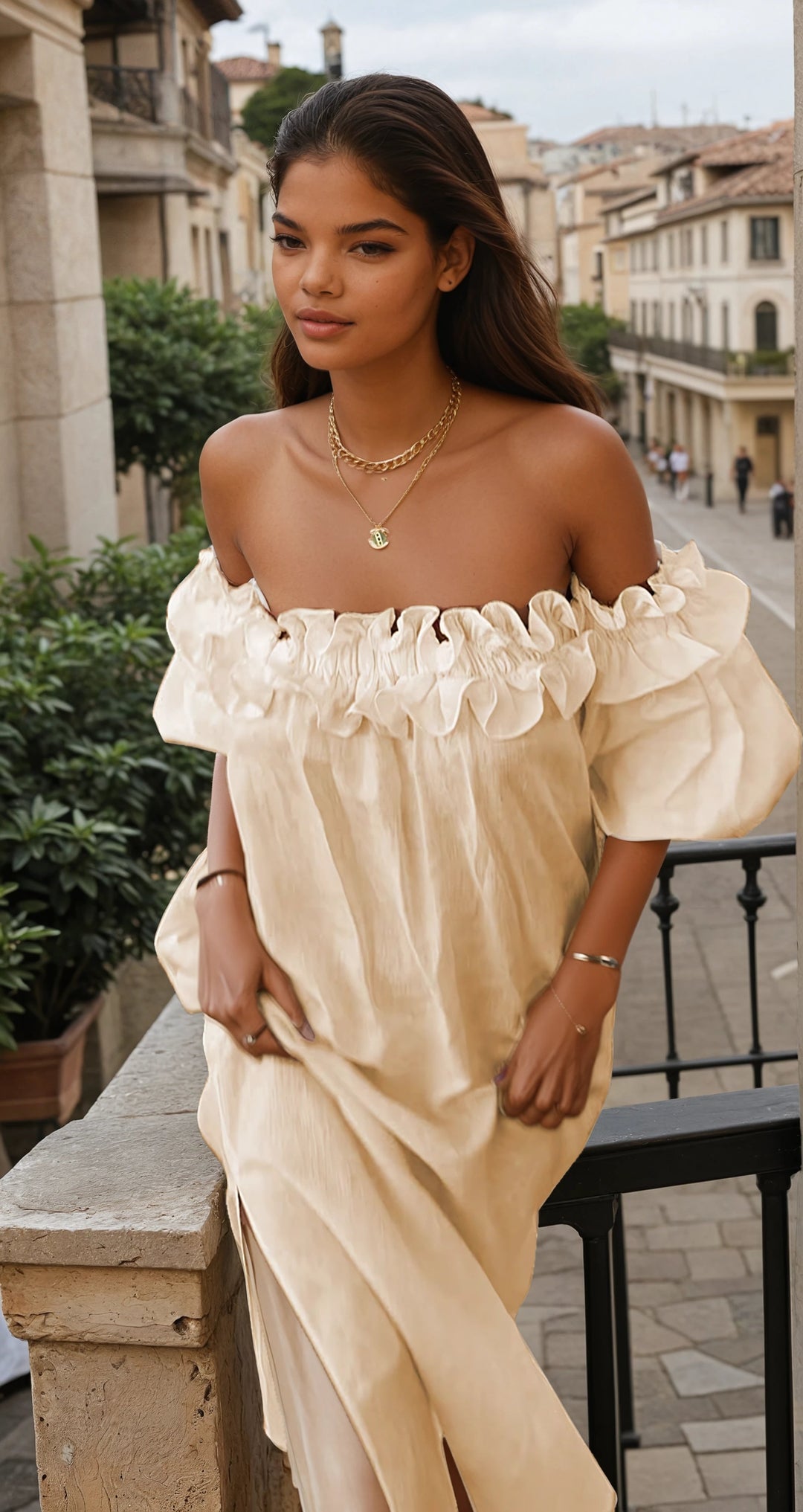 Francisca - Elegantes Schulterfreies Sommerkleid