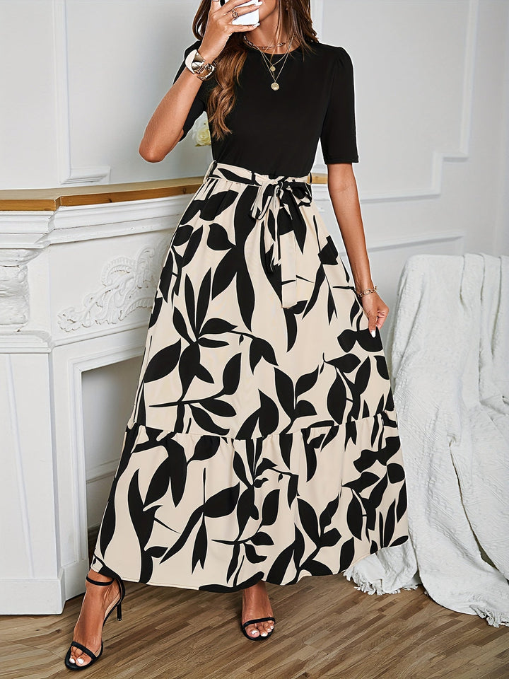 Nuray – Elegantes kurzärmeliges Blumenkleid