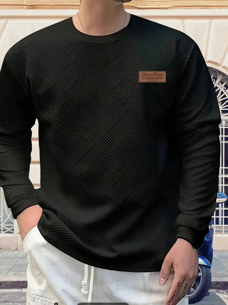 Malinga – Lässiges Sweatshirt Mit Geometrischem Muster Und Langen Ärmeln