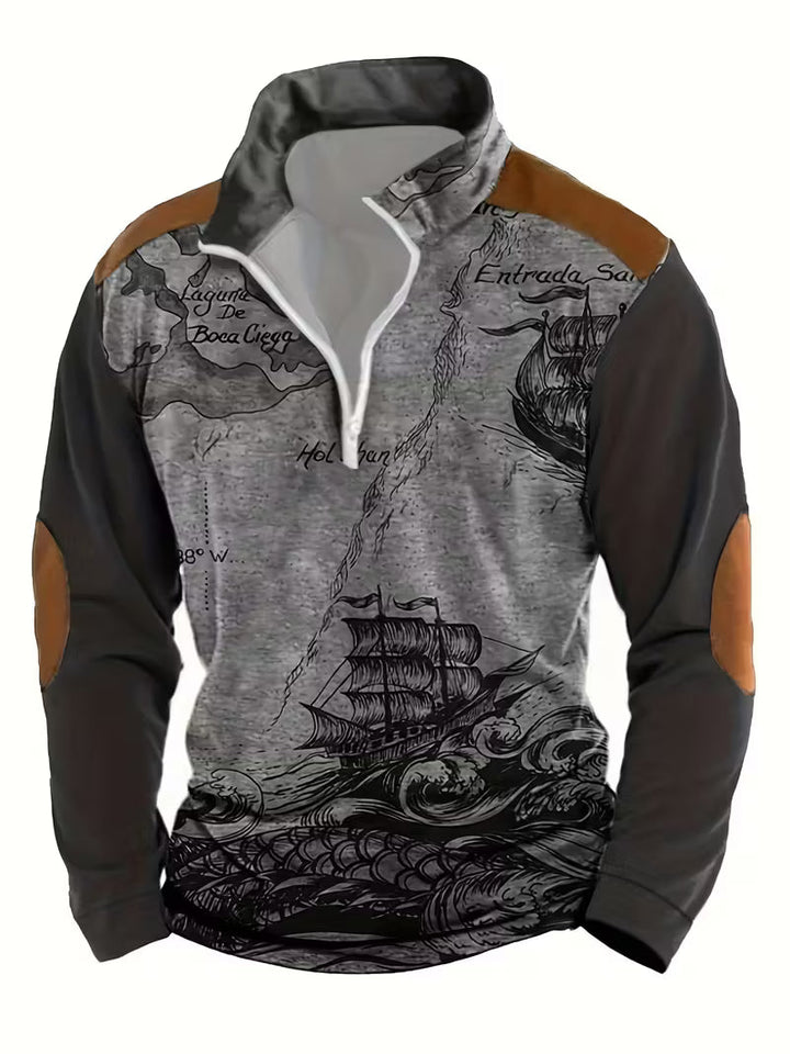 Didier – Vintage Piratenschiff 3D-Drucken Sweatshirt