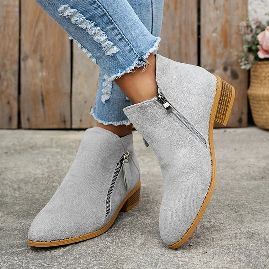 Farah - Orthopädische Lederstiefeletten Mit Reißverschluss