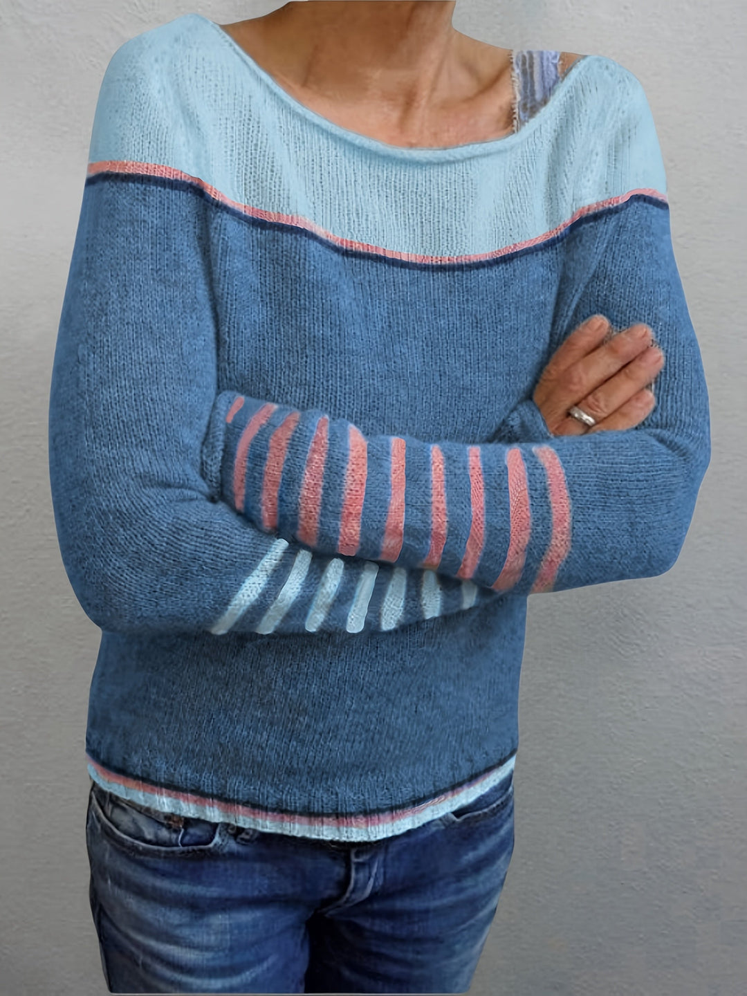 Katharina – Langärmeliger Gestreifter Pullover