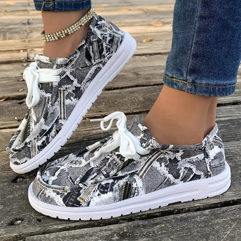 Ulanda - Rutschfeste Turnschuh Mit Denim Drucken