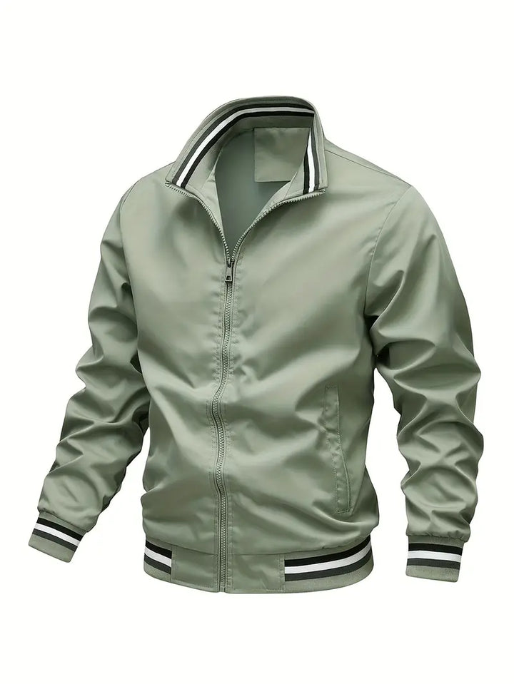 Stanton - Lässige Stehkragen Zip Up Jacke