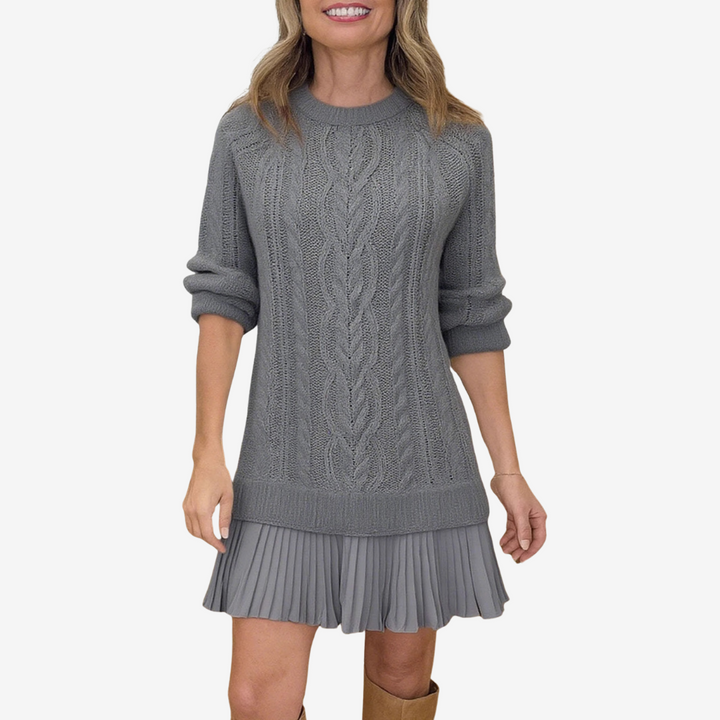 Zorina – Strickkleid Mit Plisseerock