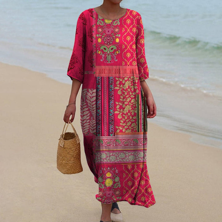 Ustinya – Elegantes Locker Sitzendes Boho Maxi Kleid