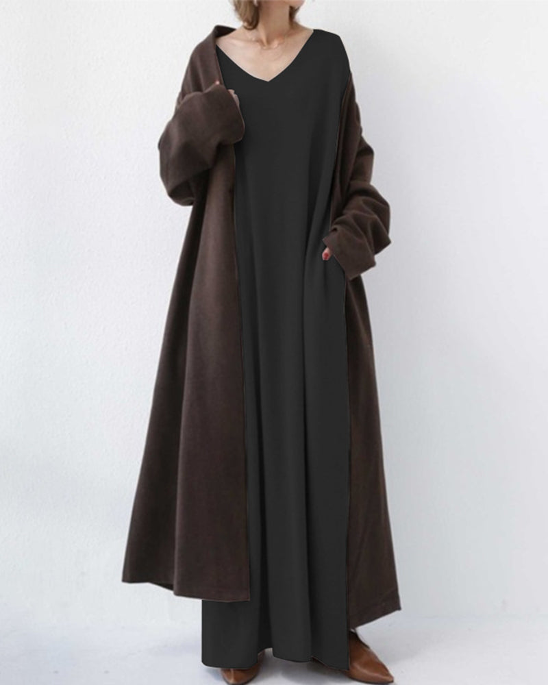 Bonita – Modisches Langarm Kleid Mit V-Ausschnitt