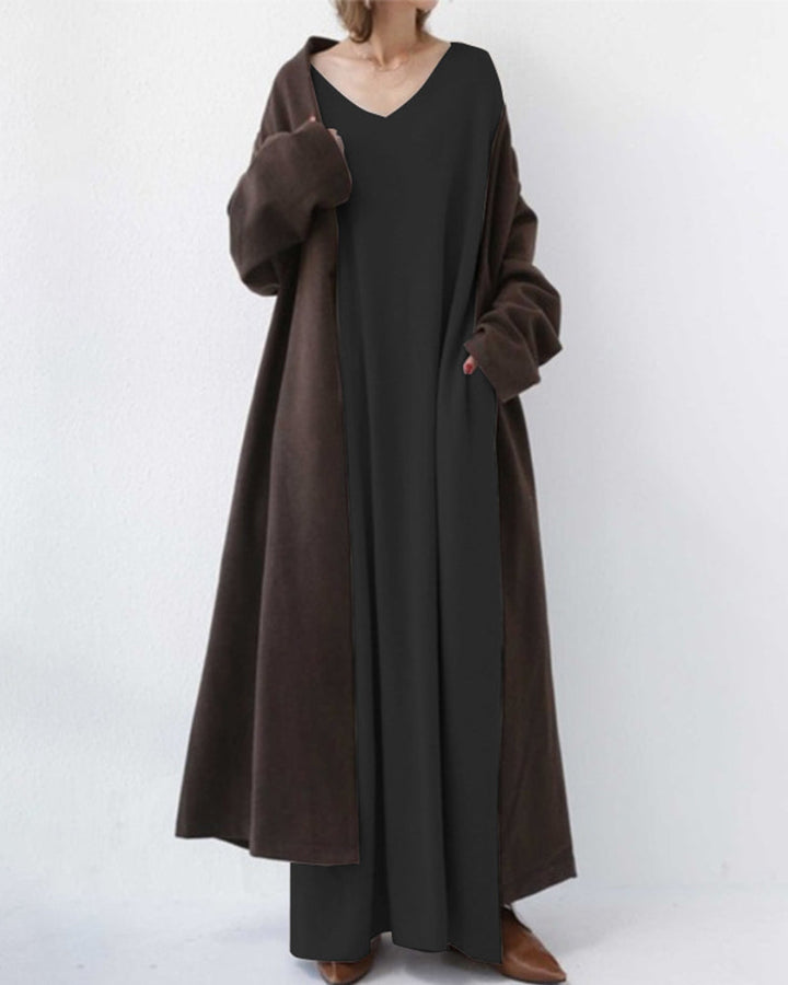 Bonita – Modisches Langarm Kleid Mit V-Ausschnitt