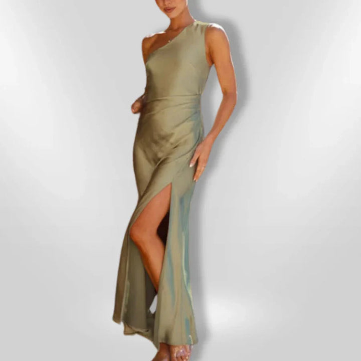 Erminia – Asymmetrisches Kleid mit Schlitz