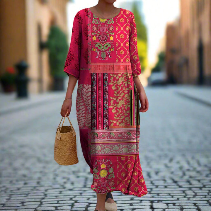 Ustinya – Elegantes Locker Sitzendes Boho Maxi Kleid