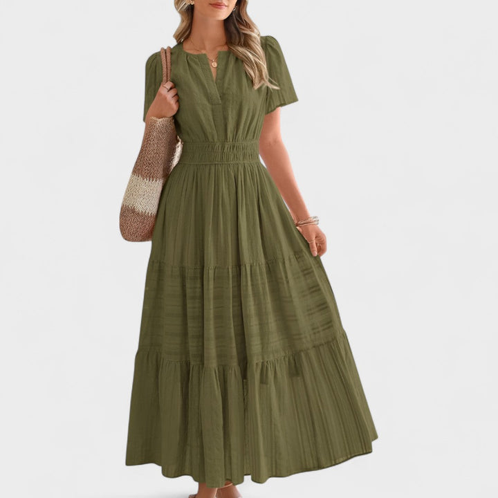 Maura - Sommerliches Maxikleid Mit kurzen Ärmeln